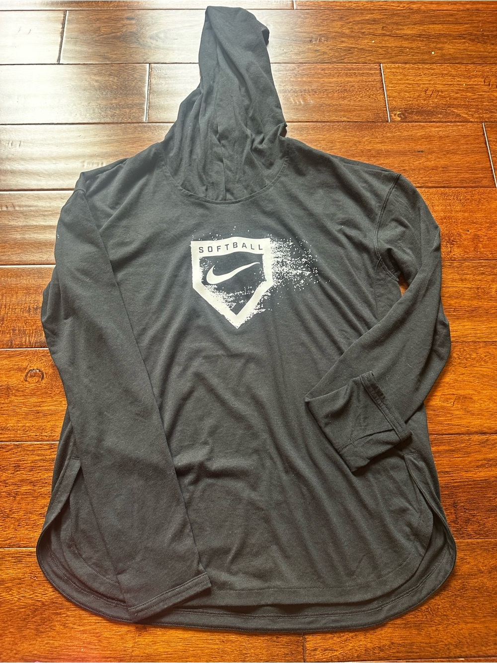 Nike Black Softball Hoodie with White Swoosh